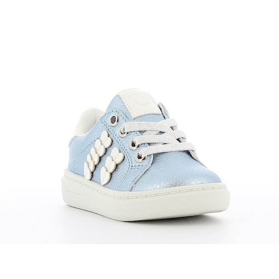Baskets basses cœurs brillants   Bleu        de               P'tit Bisou premiers pas
