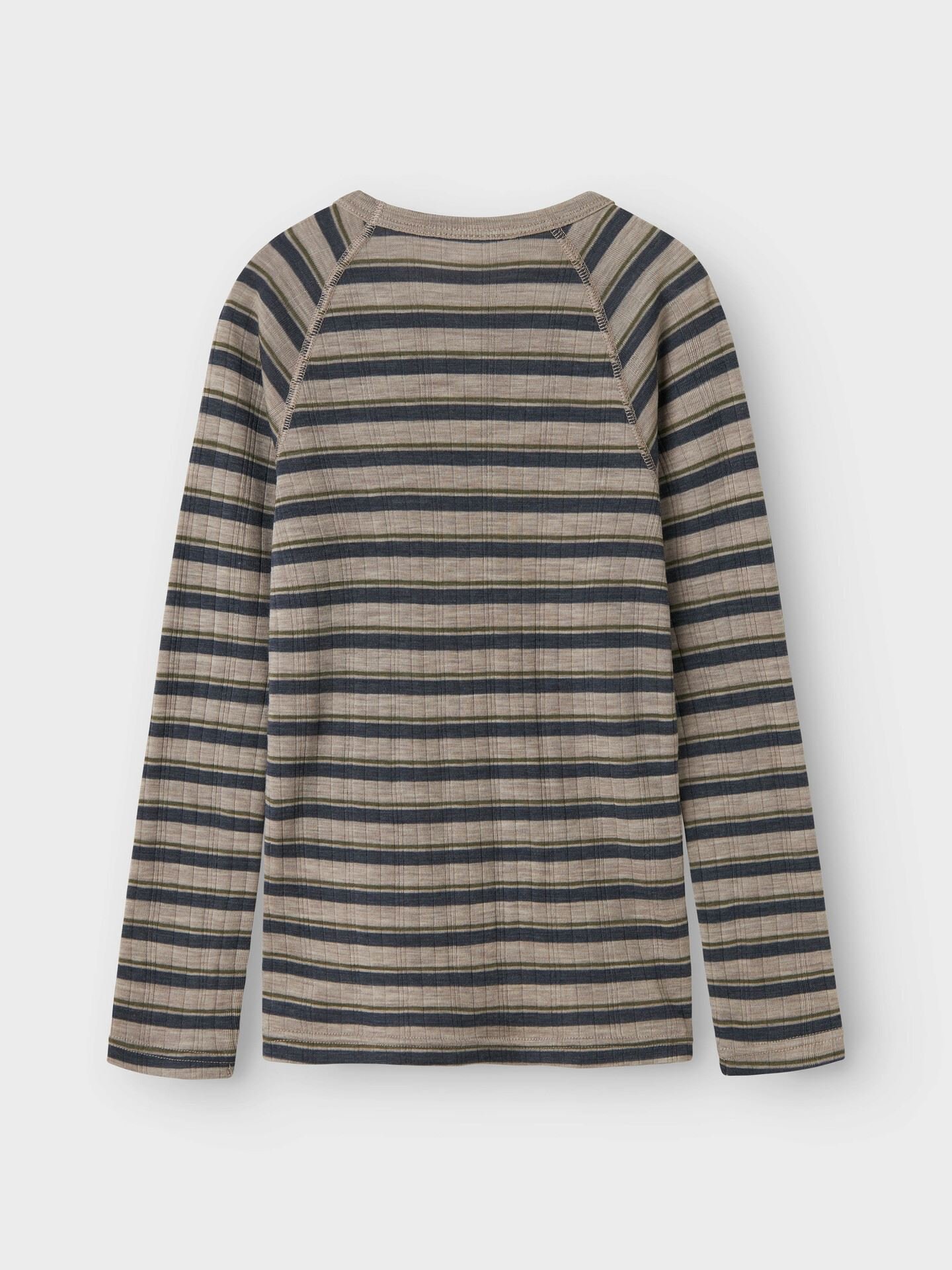 Wang Wool Needle Long Sleeve Top Stripe