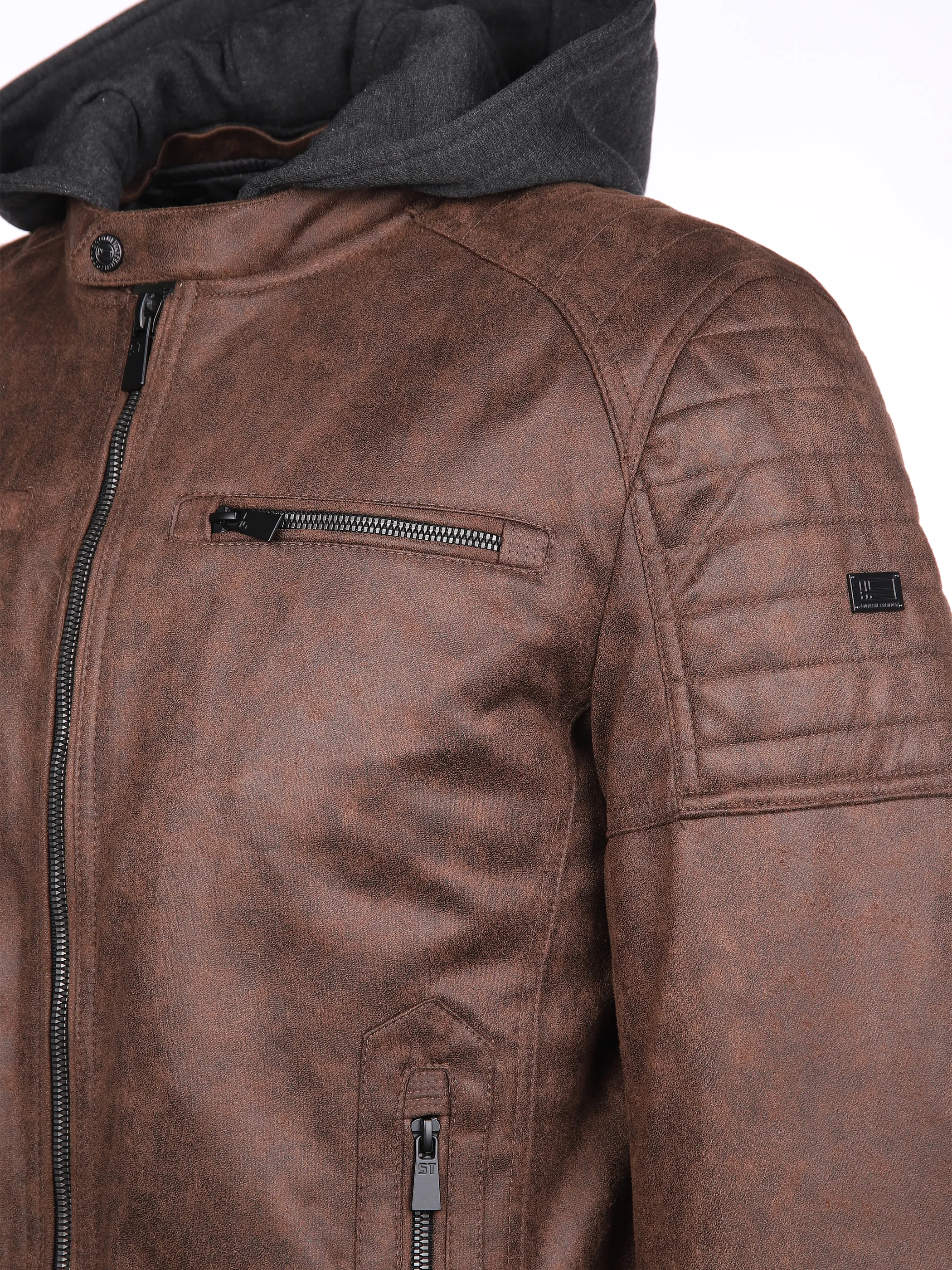 Herren Bikerjacke mit Kapuze