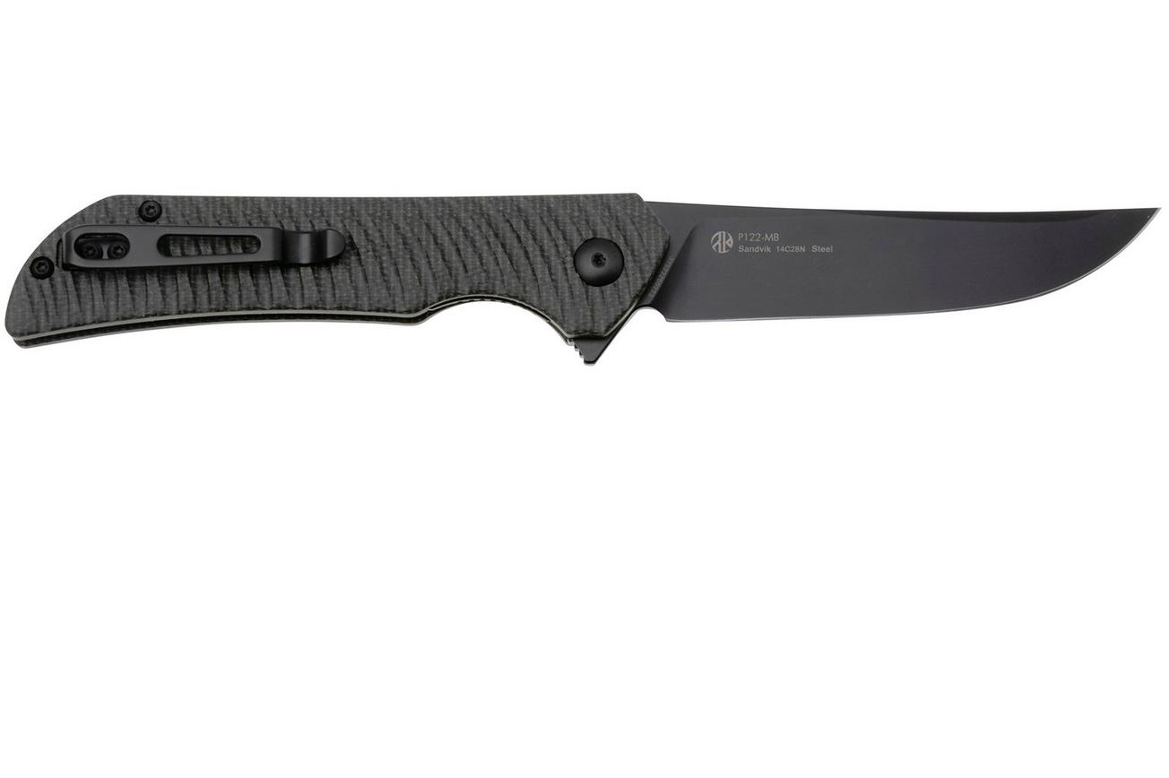 Ruike P122-MB PVD 14C28N, Black Micarta, zakmes