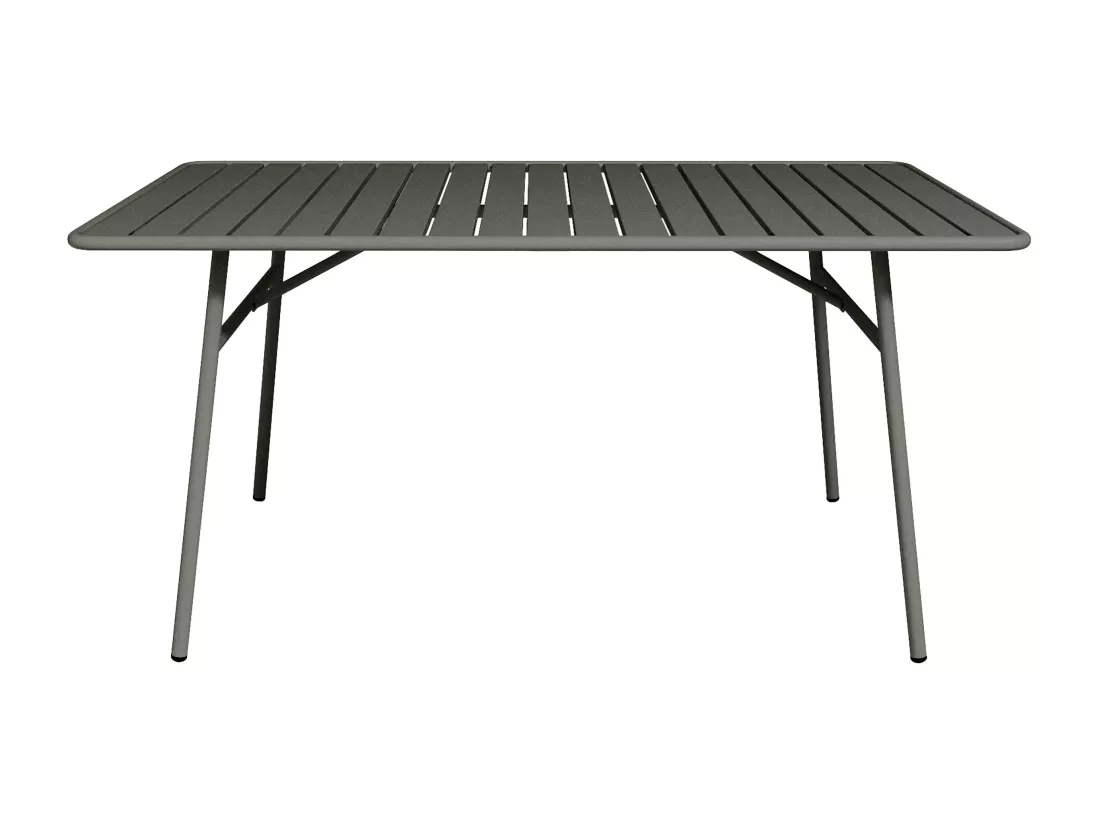 Table de jardin L.160 cm en métal - Gris anthracite - MIRMANDE de MYLIA