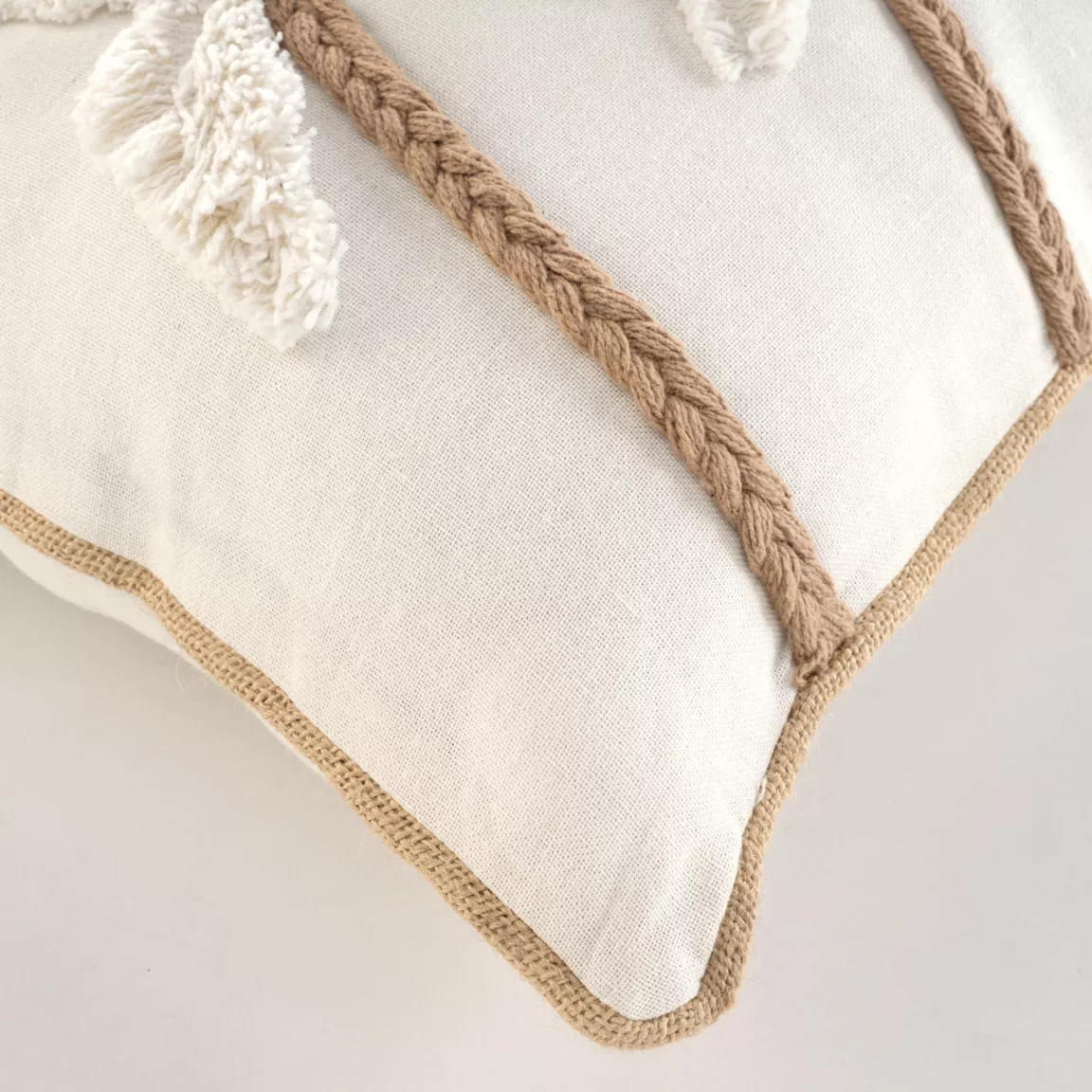Coussin rectangulaire coton (30 x 50 cm) Sahara Ecru