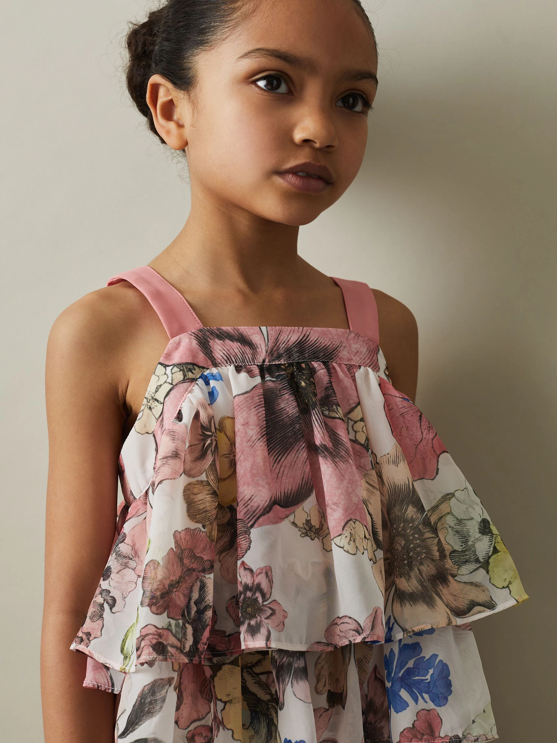 Reiss Arina gelaagde top met bloemenprint van set