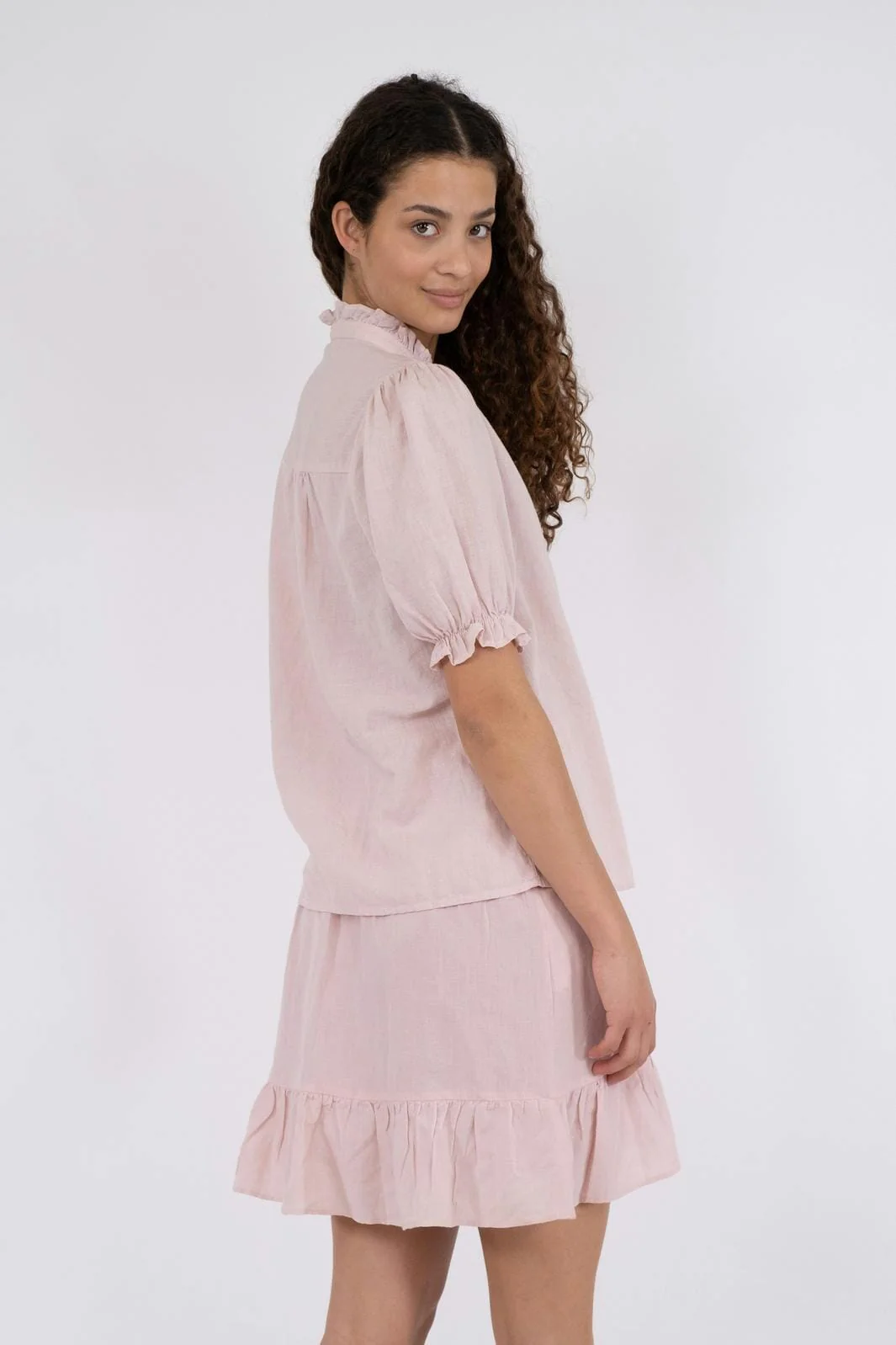 Neo Noir Odesa Linen Blouse rose smoke