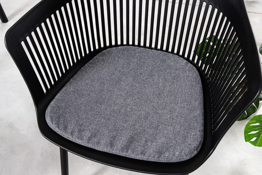riess-ambiente Stuhl AIRE - grau Kunststoff Stahlgestell Indoor Outdoor inkl. Kissen