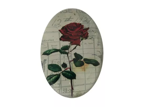 Presse papier sulfure en verre rouge Ø.10 cm
