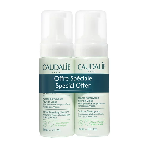 Duo Vinoclean Mousse Nettoyante Fleur Vigne Caudalie - 2 x 150 ml