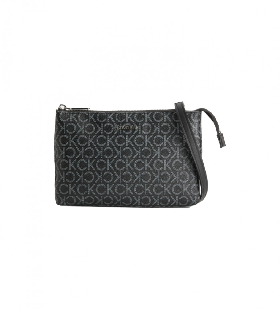 Bolsa transversal Calvin Klein com logo reciclado - Preta - 15x23,5x4cm -