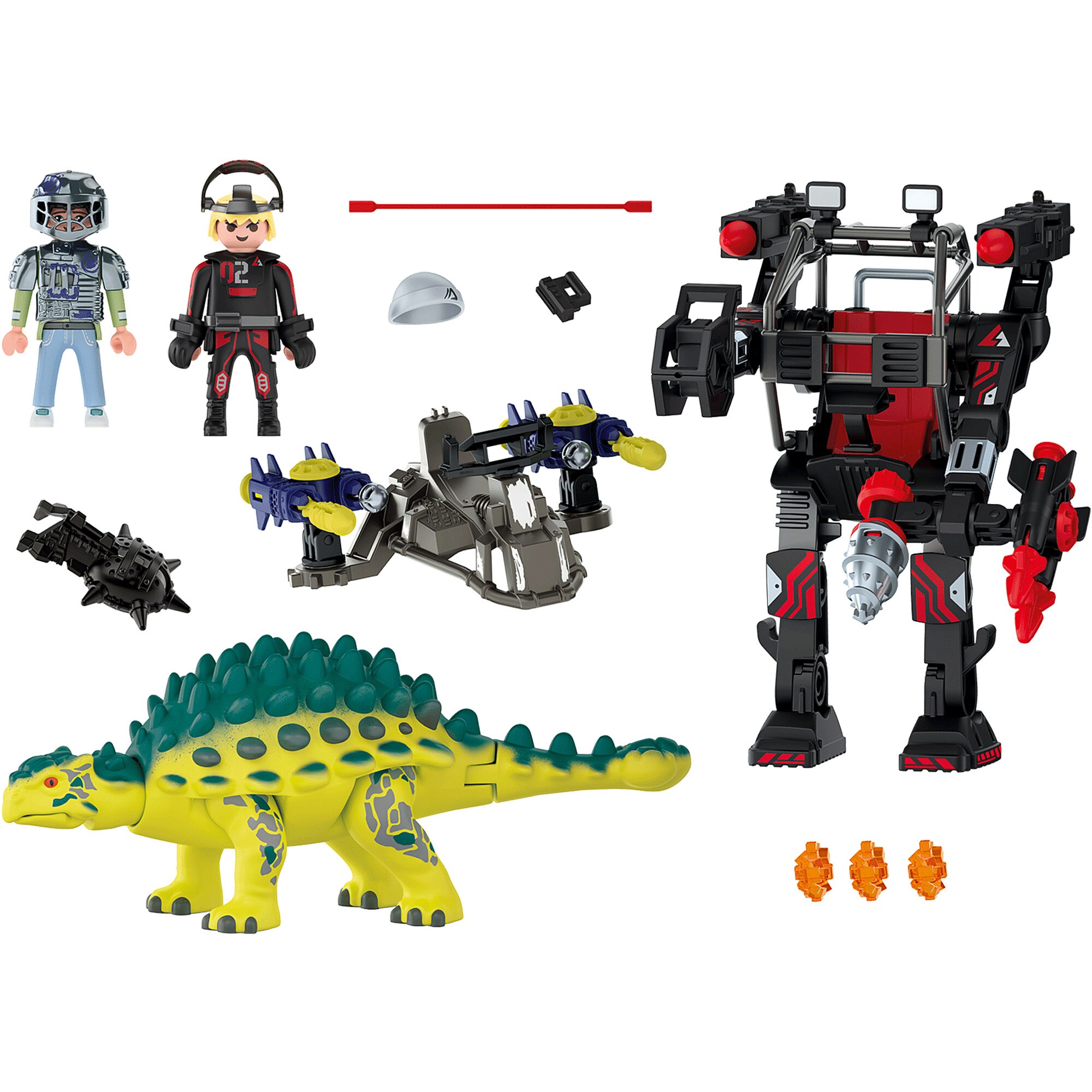 PLAYMOBIL Konstruktionsspielzeug Dino Rise Saichania: Abwehr des Kampfläufers