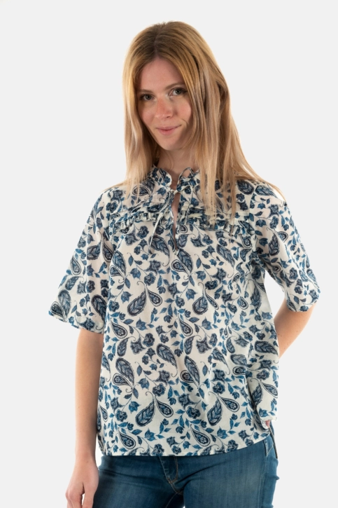 Tee shirt ichi emmeretta 202922 baleine blue aop