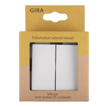 Gira ST55 inbouw wissel-/wisselschakelaar wit
