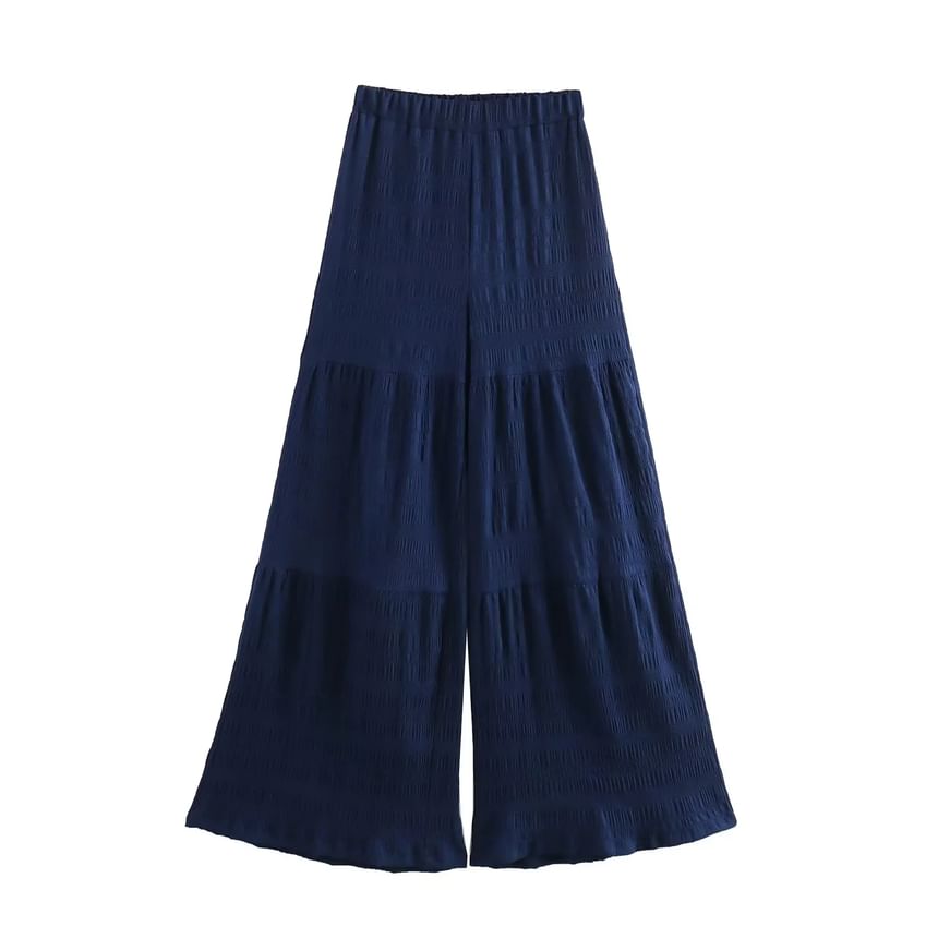 Omelia - Mouwloze blouse met strik / Hoge taille en wijde pijpen