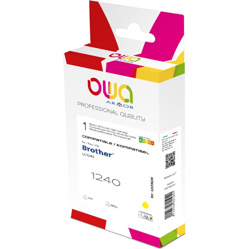 Cartouche Owa Compatible brother LC1240 couleur pour imprimante jet d'encre