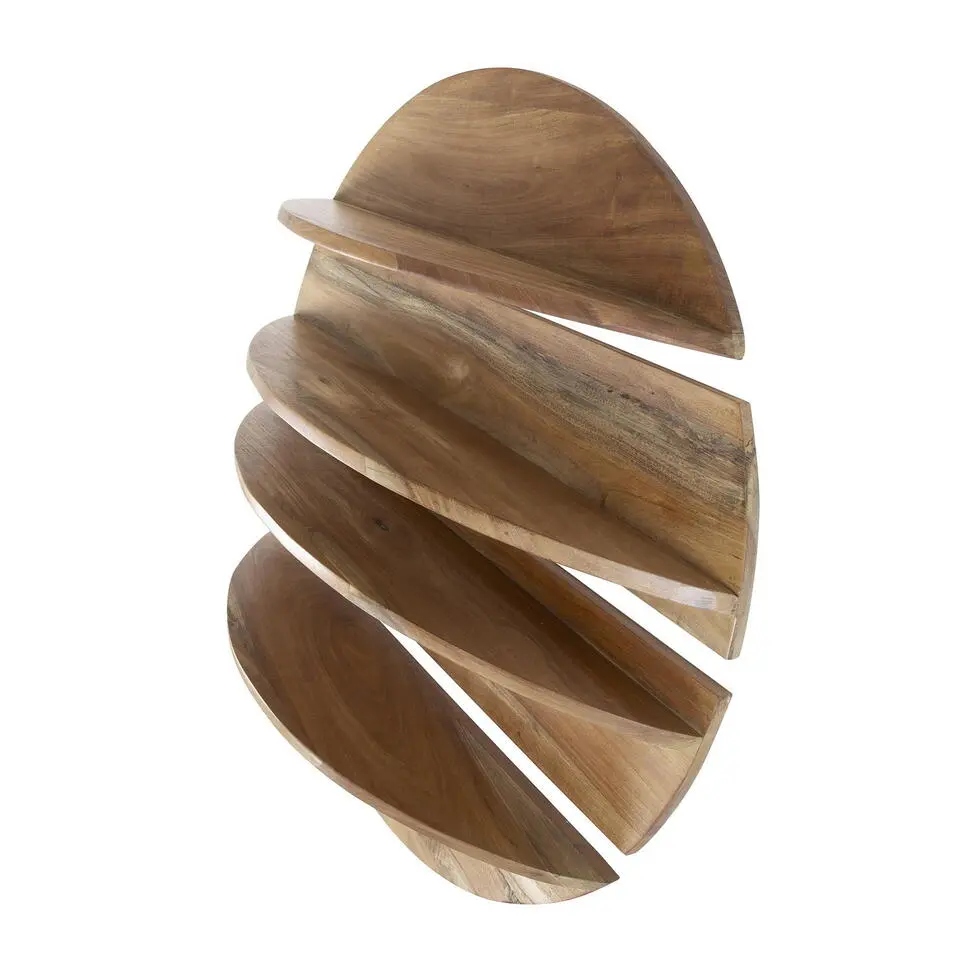 Wandschap - 4-Delig Rond - Hout - Naturel - Margosa