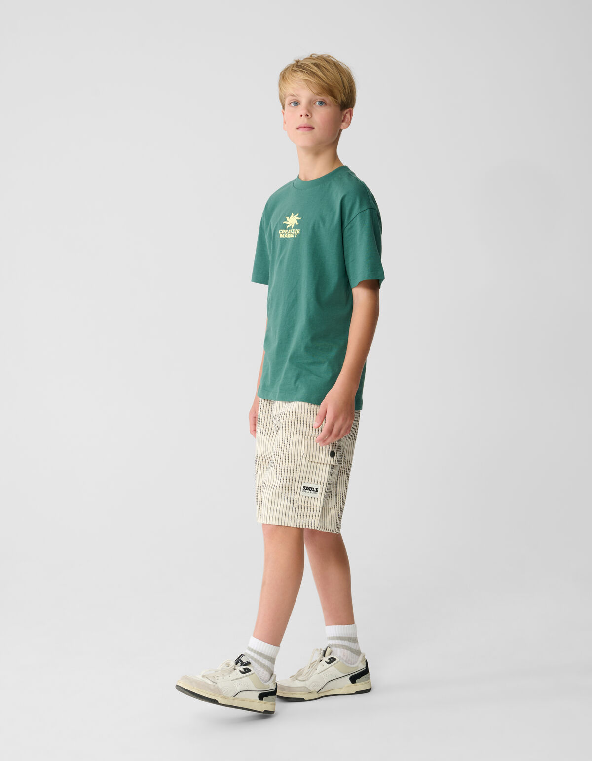 Market Artwork T-shirt Groen