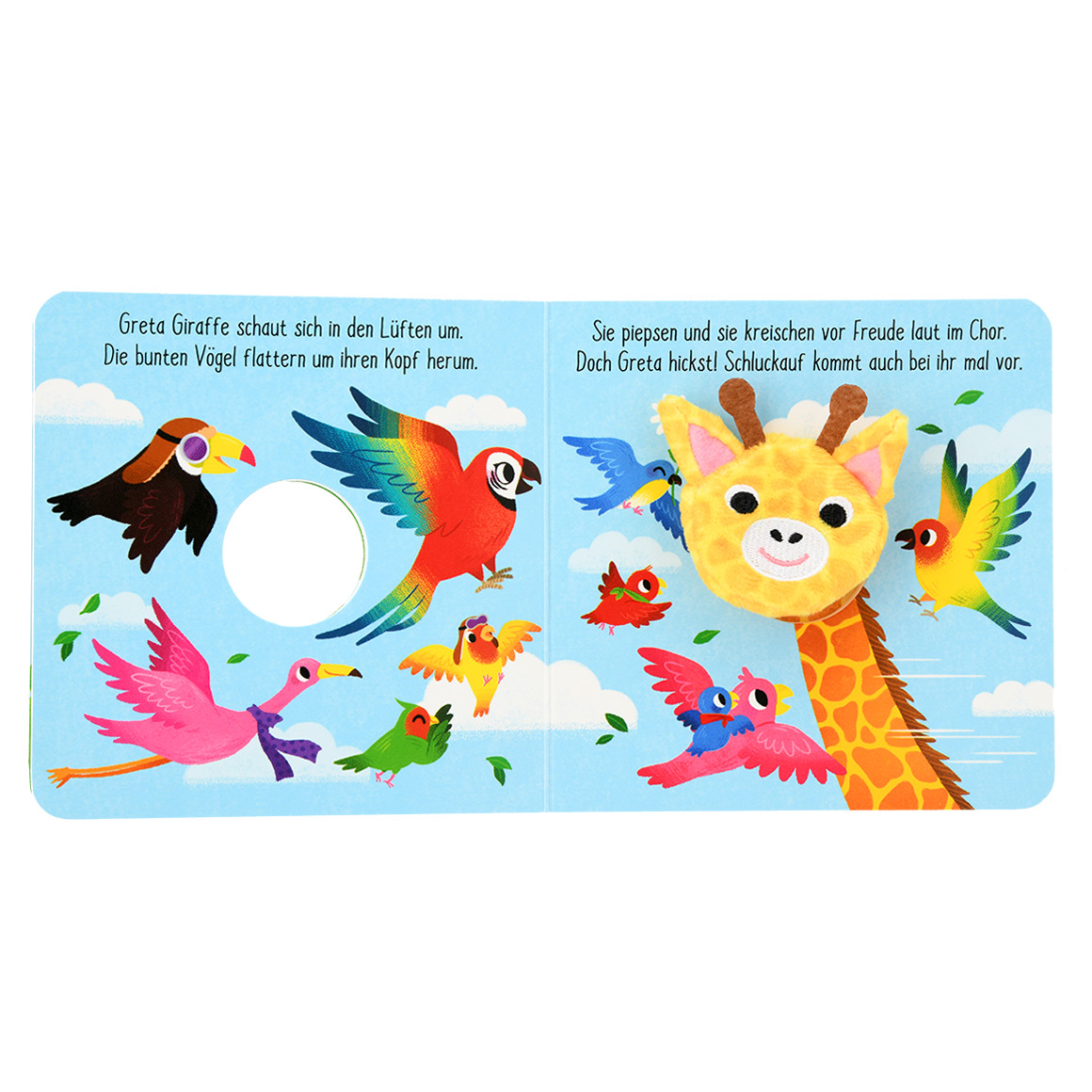 Topomini Baby Fingerpuppenbuch Giraffe Greta gelb / bunt