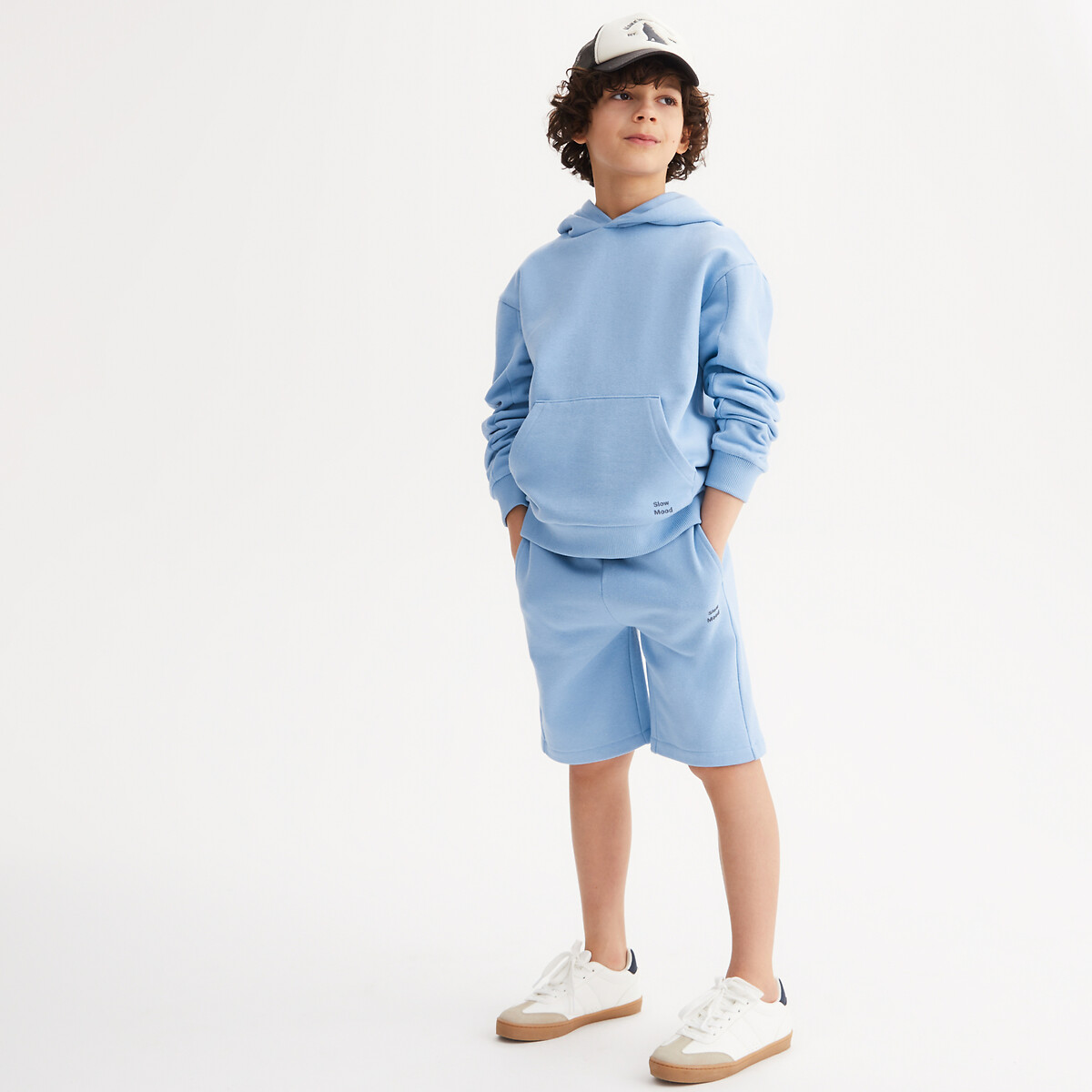 COLEÇÕES LA REDOUTE<br>Moletom com capuz e shorts em fleece
