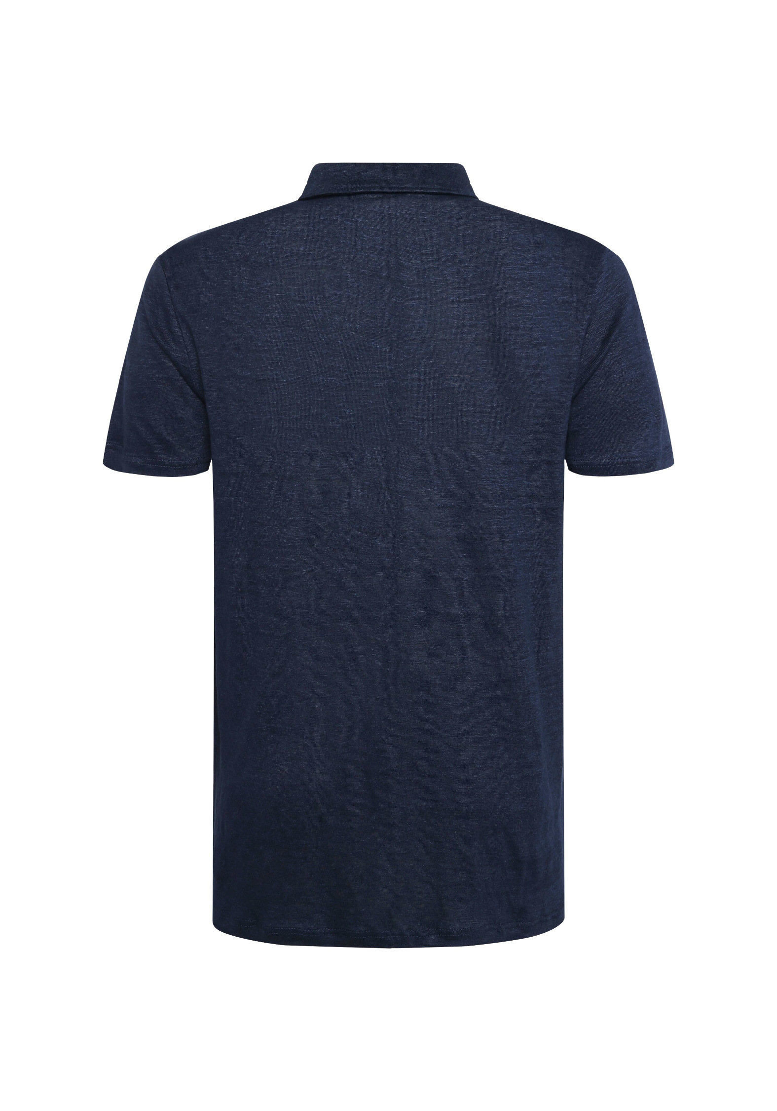 Knowledge Cotton Apparel Leinen Poloshirt Total Eclipse
