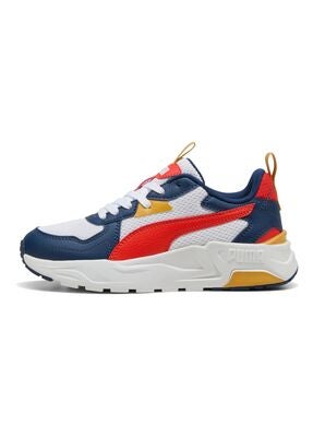 Puma Trinity Lite Jr Sneakers, White/Fierce Red/Persian Blue