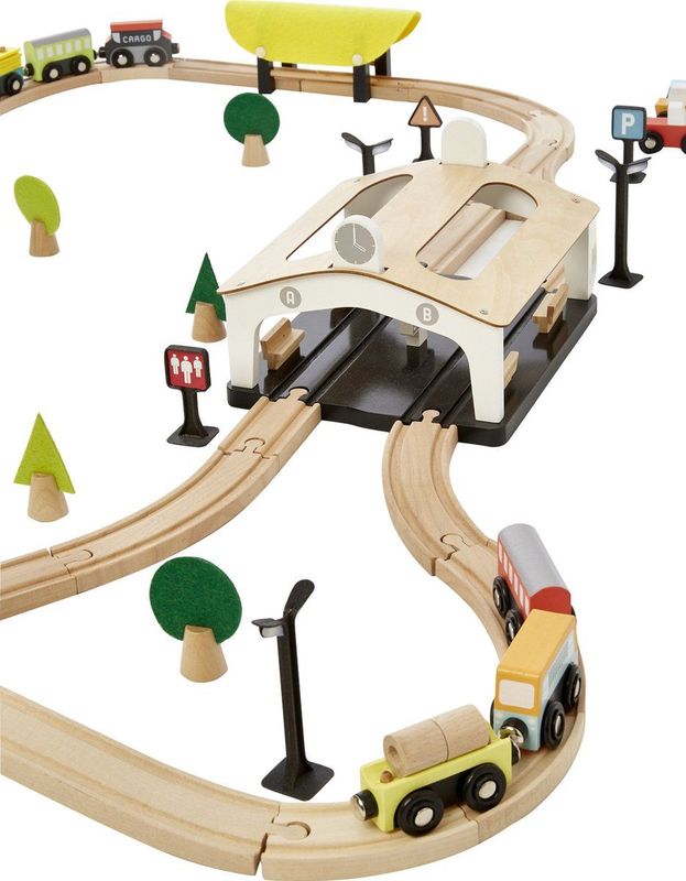 Vertbaudet - Treincircuit - Hout - 66 Onderdelen - Gebouwd Circuit 107 x 78 cm