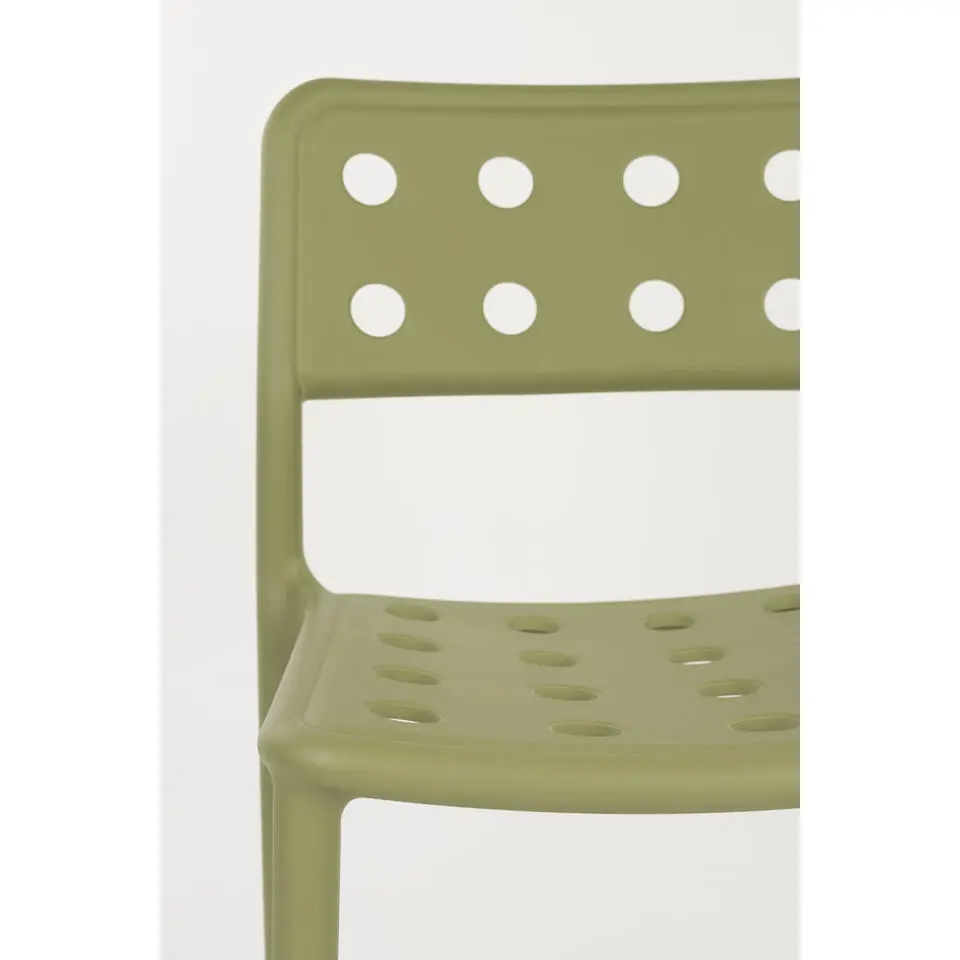Tuinstoel Groen Kunststof - 53x46x80cm - Serra - Set van 4
