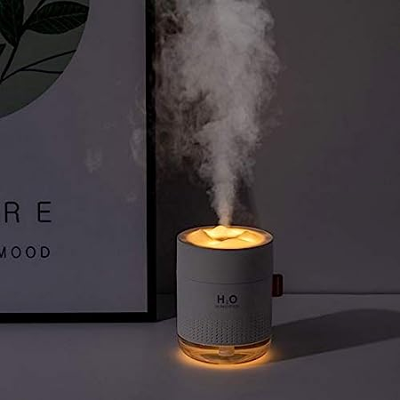 (500ml) USB Luftbefeuchter Winter Schnee Berge Aroma Öl Diffuser mit LED Beleuchtung - Weiss