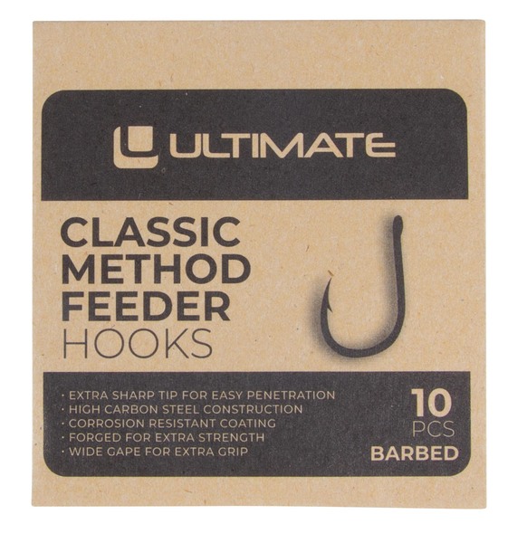 Hameçons Ultimate Method Feeder Hooks Wide Gape (10 Pièces)