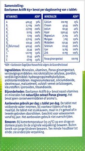 Davitamon Actifit 65 Plus Ginseng Tabletten 70TB