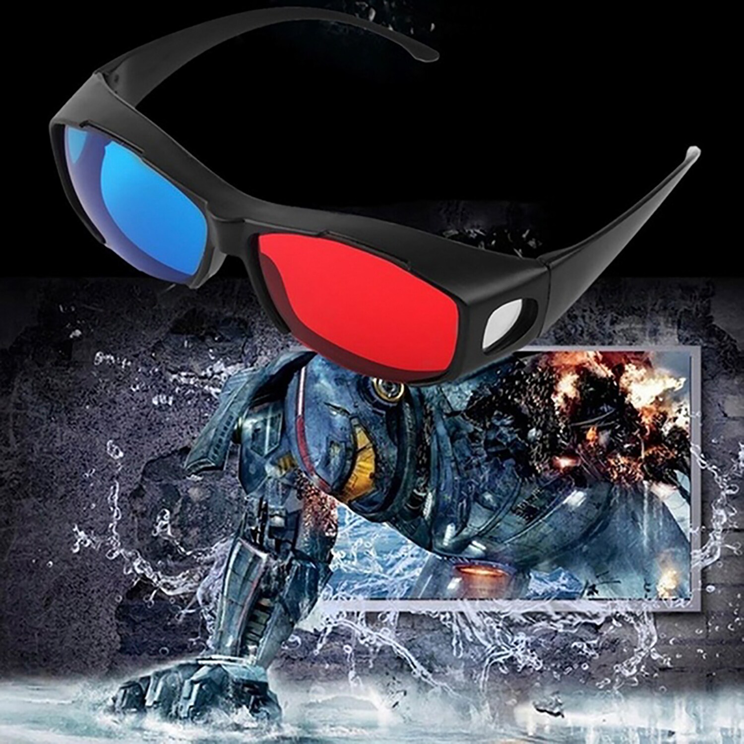 TPFNet Anaglyphenbrille 3D Brille Kunststoff Schwarz - 1 Stück