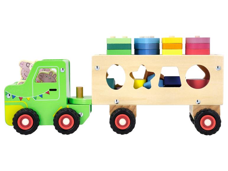 Houten vrachtwagen met aanhanger