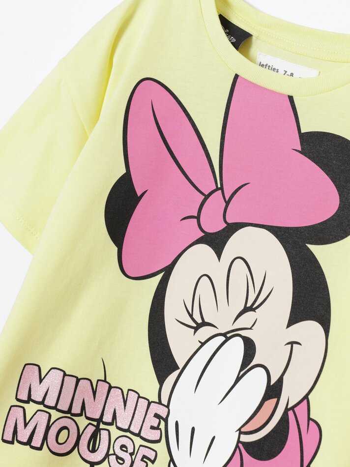 Camiseta maxi estampada da Minnie Mouse ©DS - Amarelo Claro