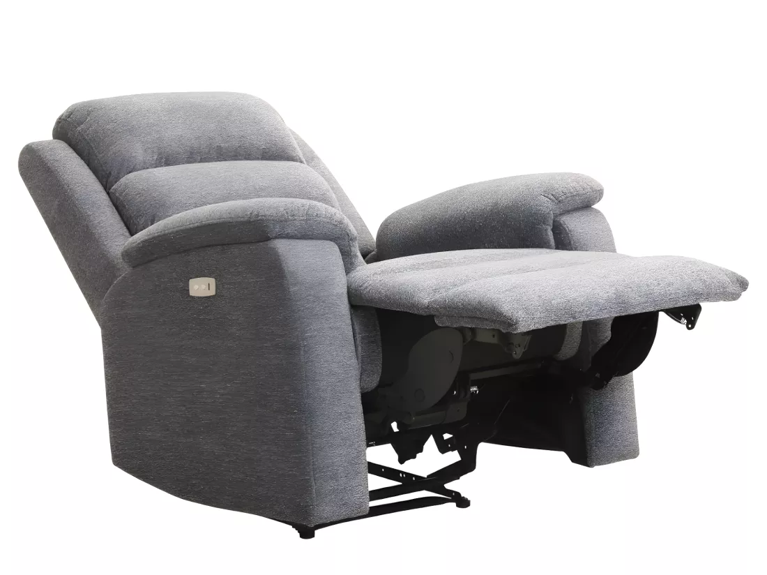 Canapés 3 places 2 places et un fauteuil relax électrique en tissu anthracite NEVERS