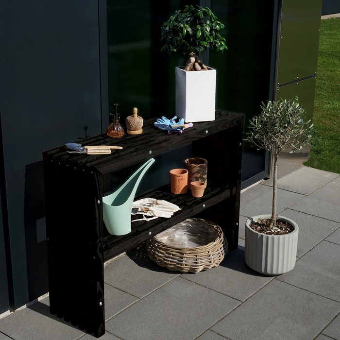 Tralle plantebord sort 115 x 32 x 80 cm