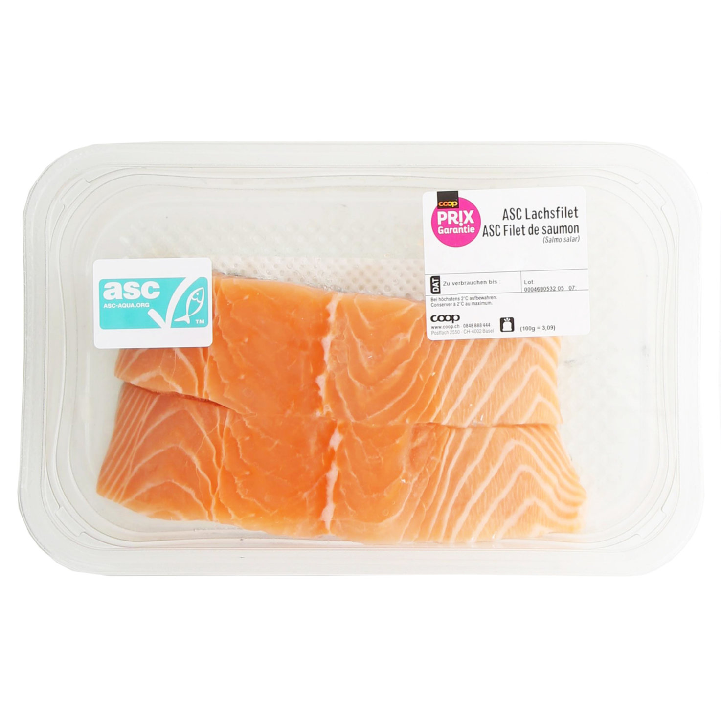 Prix Garantie Lachsfilet ASC mit Haut 2x140g
