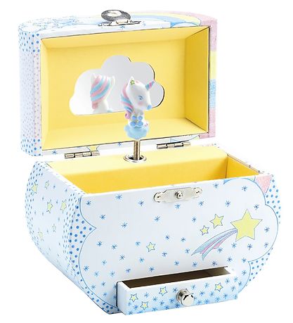 Djeco Smykkeskrin m. Musik - 14,5x14,5x9,5 cm - Enhj?rningernes