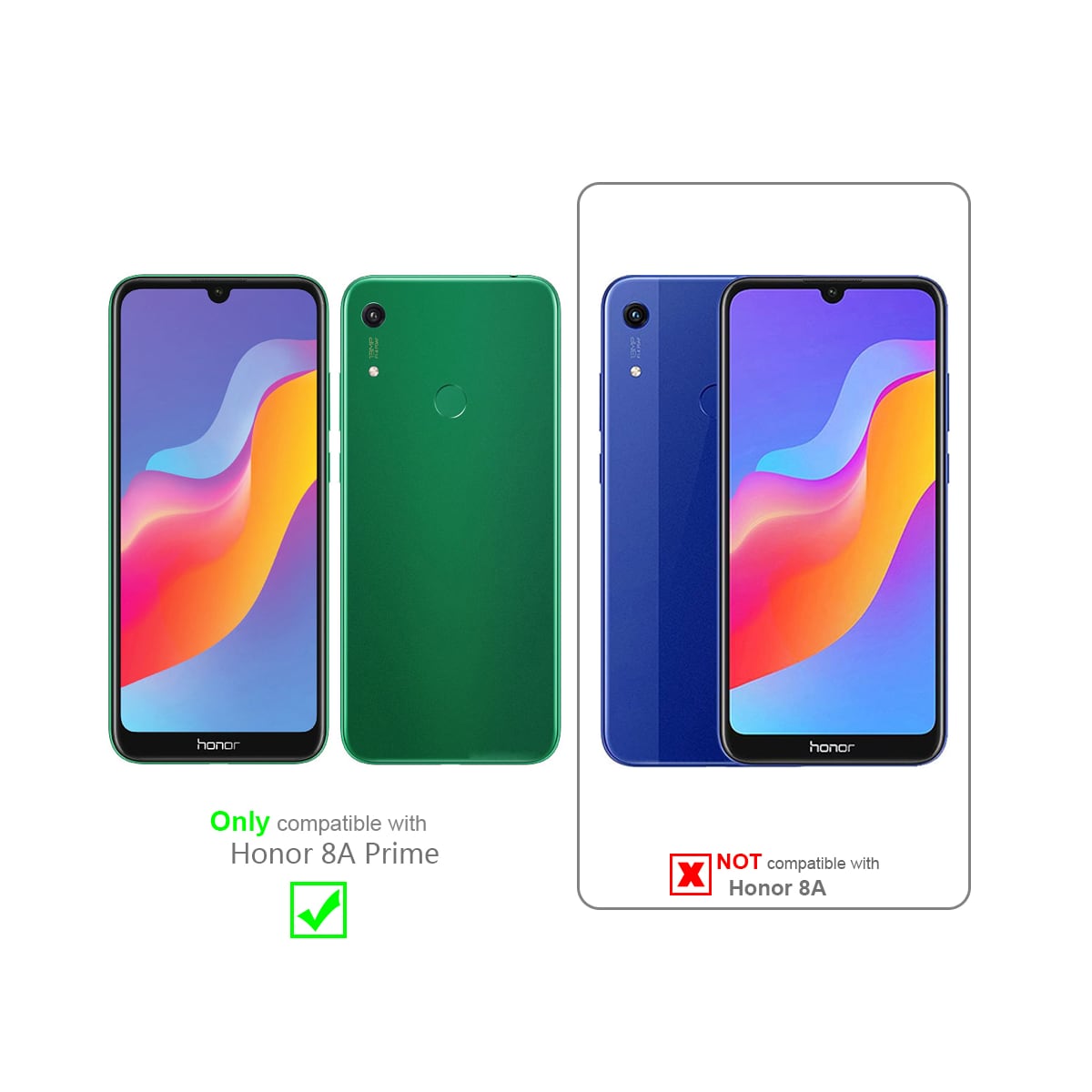 Honor 8A PRIME Skjermbeskytter Skärmskydd (svart)