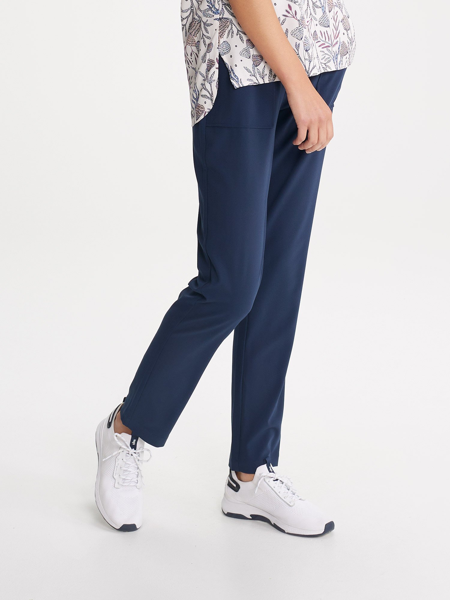 Pantalon Femme Stretch ceinture Elastiquée Marine