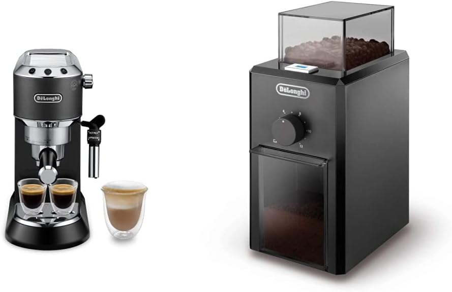 De'Longhi Dedica Style EC685.W, Machine à Café à Pompe en Acier Inoxydable Pour Café Moulu ou Dosettes, Machine à Espresso et Cappuccino, Réservoir de 1,3L, Système Anti-goutte, Blanc