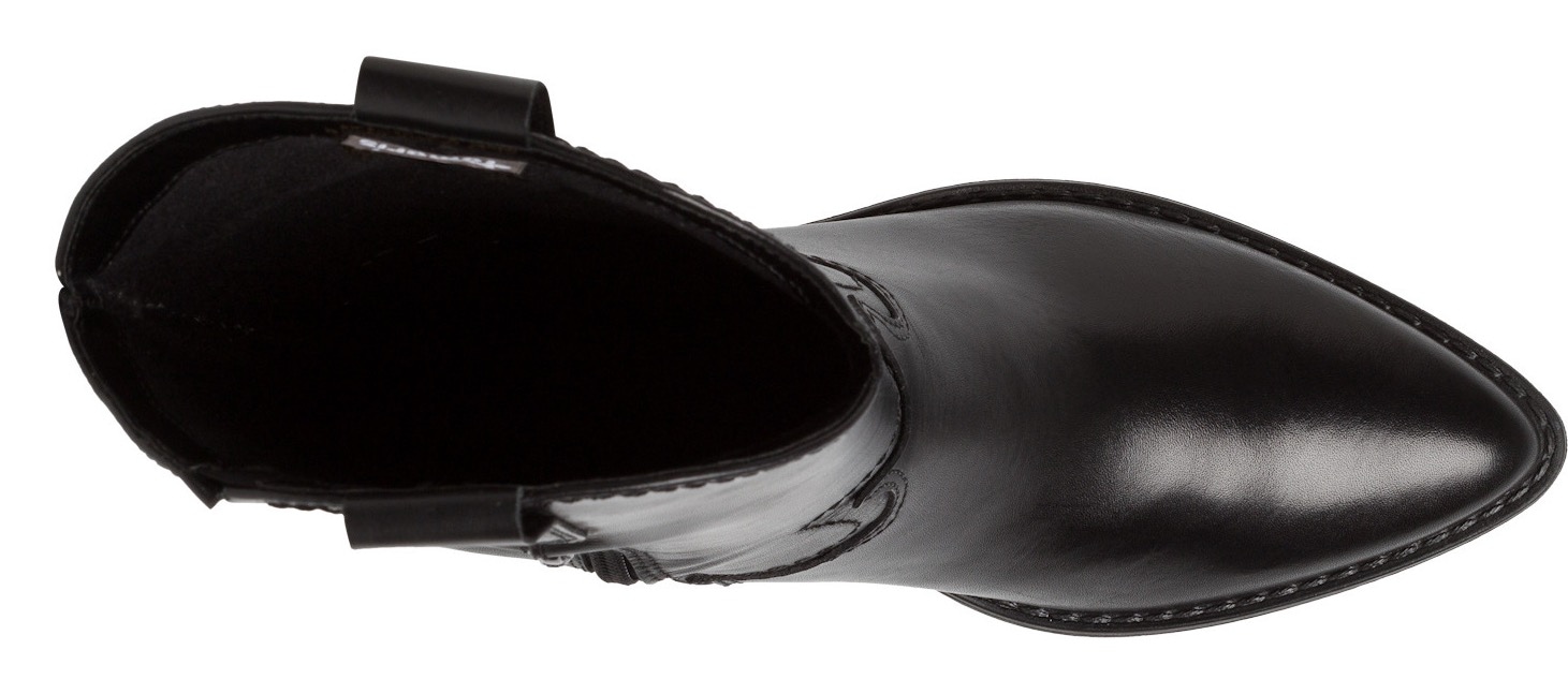 Tamaris Westernstiefel  , Blockabsatz, Langschaftstiefel mit Ziernähten, in spitzer Form