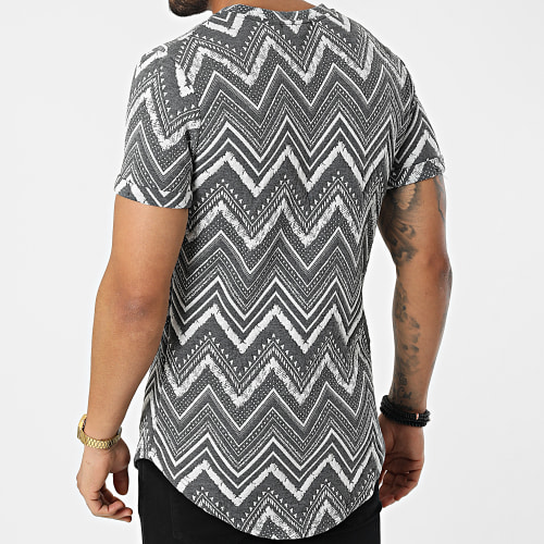 Tee Shirt Oversize DD18 Blanc Gris Anthracite