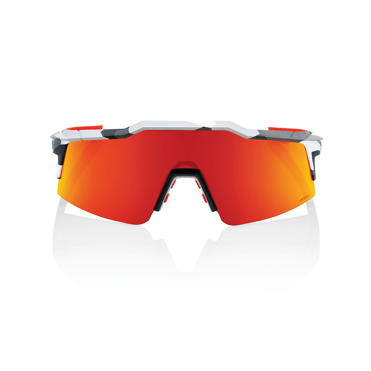 100% Speedcraft SL Sport Zonnebril Grijs Camo met HiPER Red Multilayer Mirr