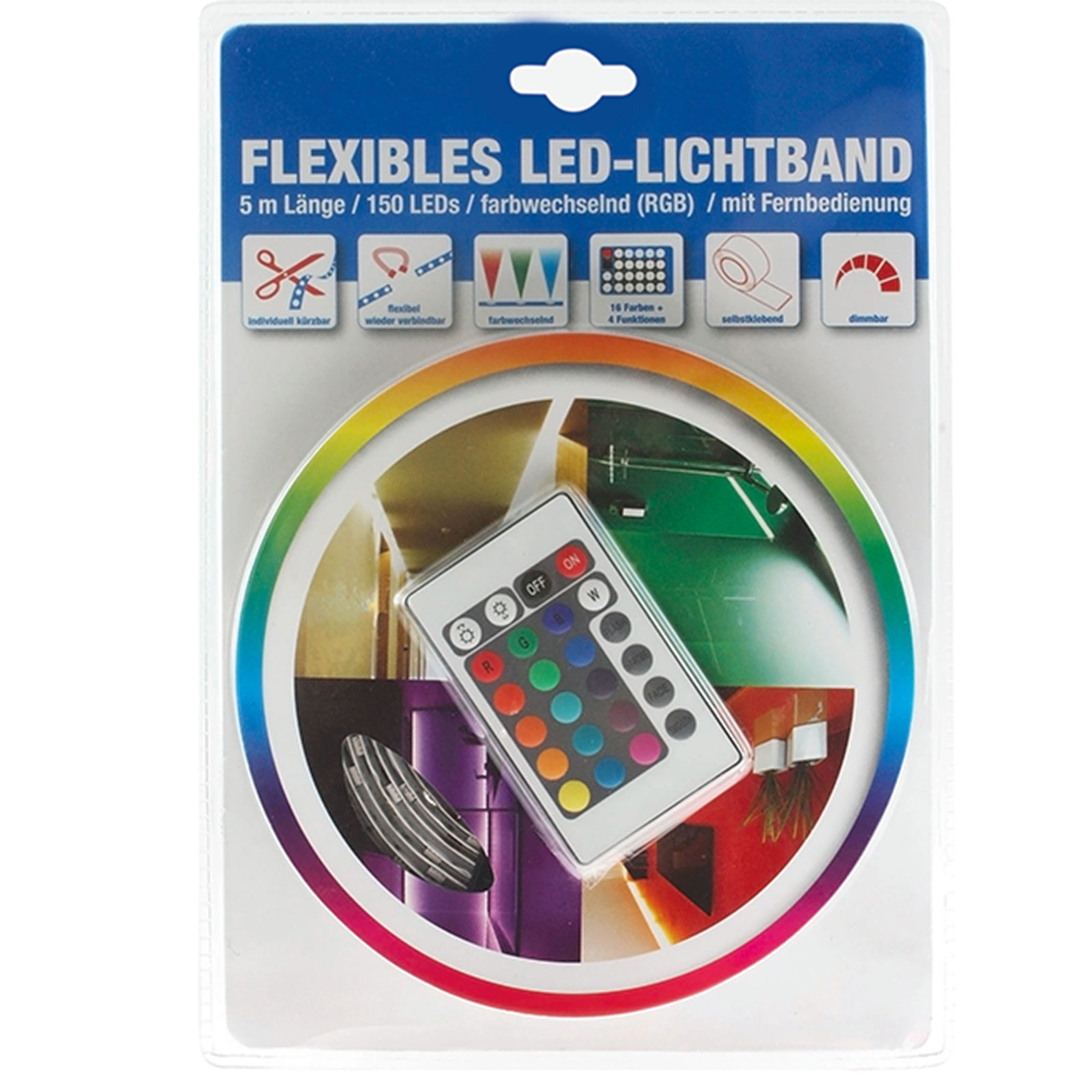 LAMPURA LED-Lichtband - 16 Farben - mit Fernbedienung - 5 Meter