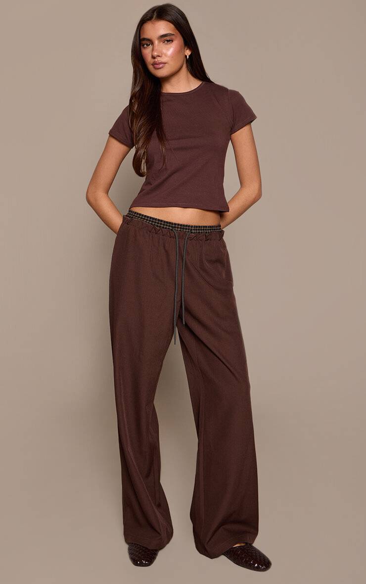 Chocolat Pantalon À Taille Coulissée Avec Détail Boxer