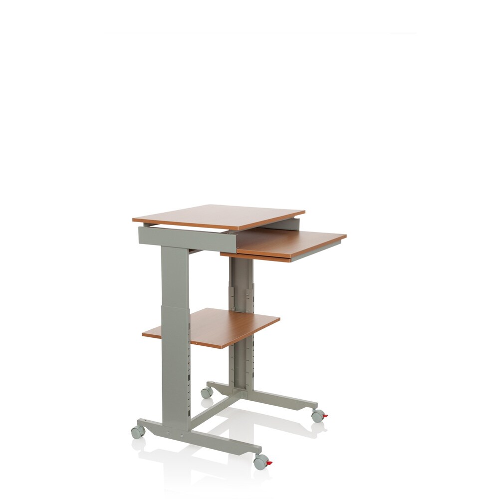 Stehschreibtisch WORKSTATION Melaminharzbeschichtete Spanplatte, Gestell pulverbeschichteter Stahl hjh OFFICE