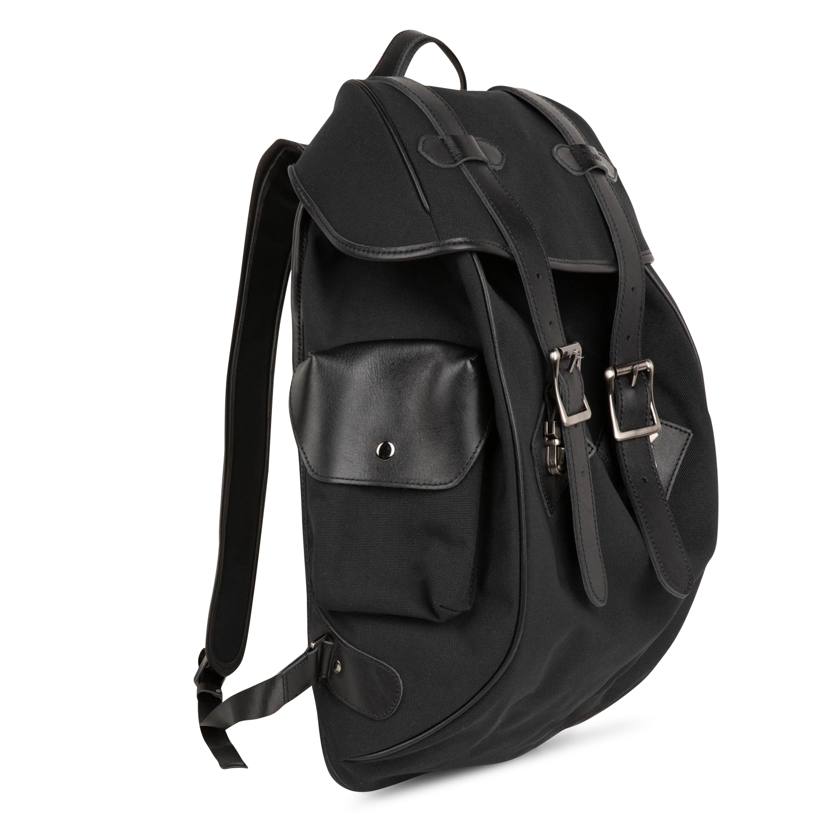 OMEGA - Sac à dos bi matière en cuir| Noir