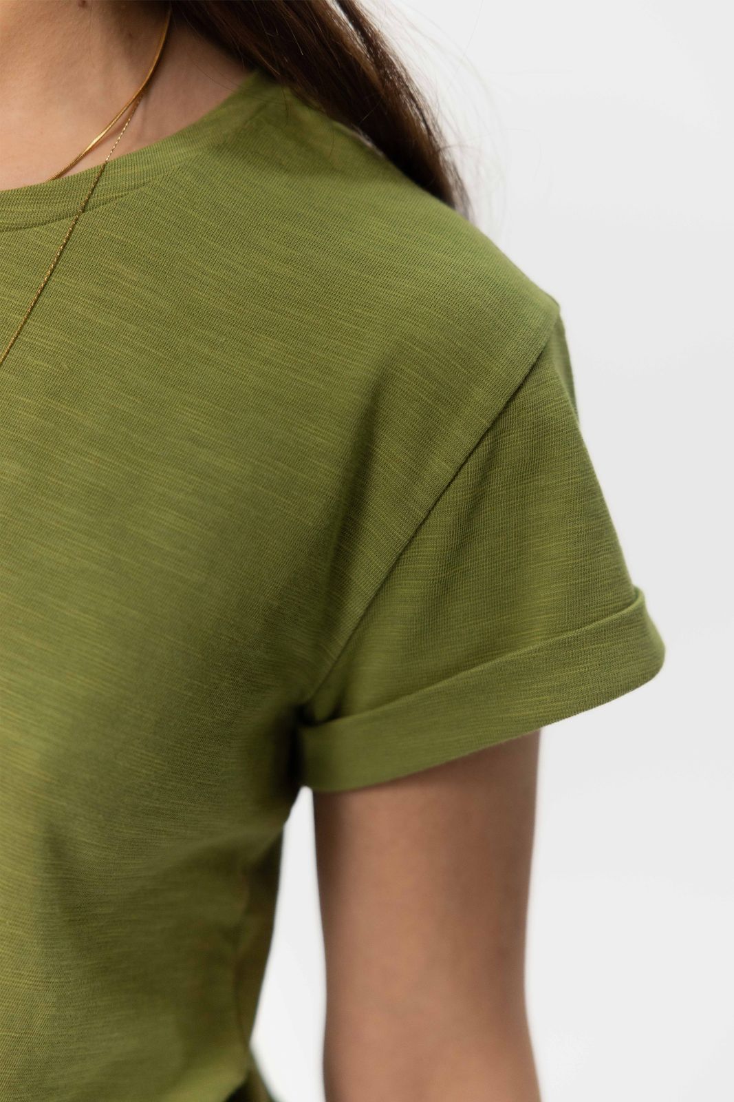 Groen slub jersey T-shirt