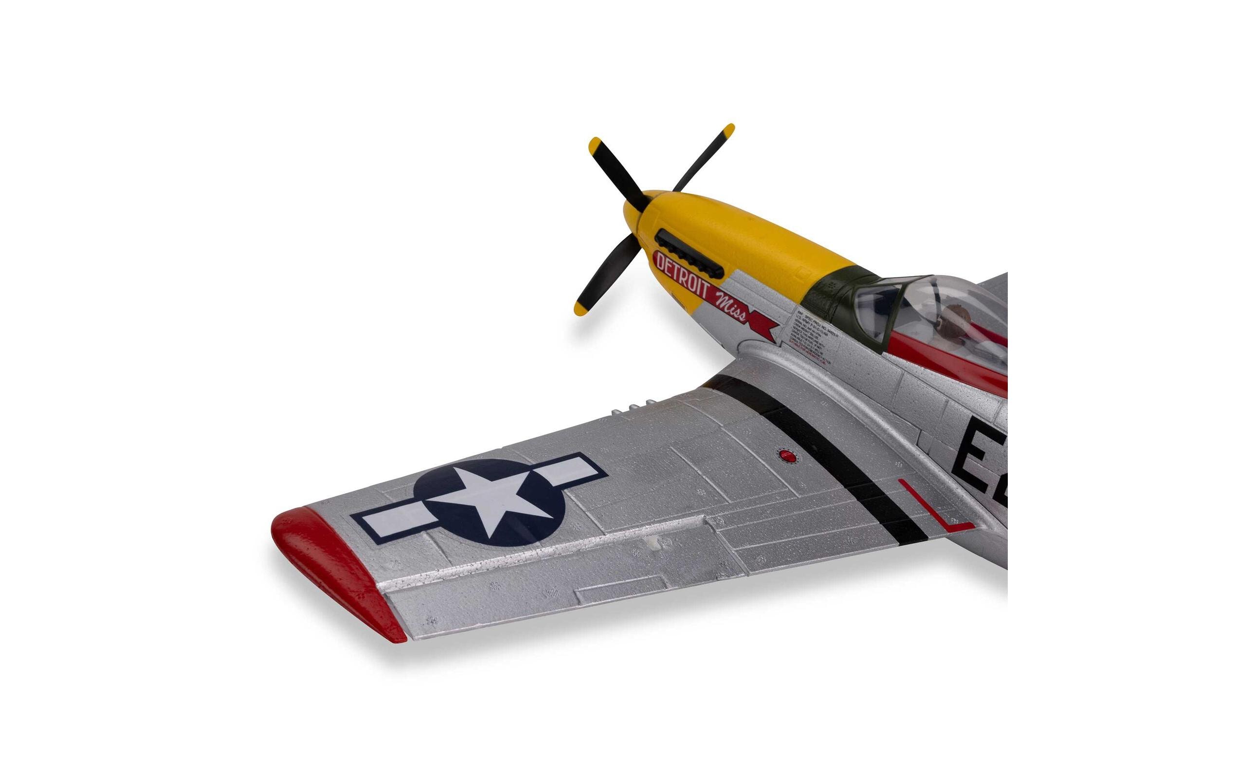Warbird UMX P-51D Mustang Detroit Miss AS3X, SAFE BNF Basic<br>Scale-Warbird im UMX Format mit Brushless Antrieb