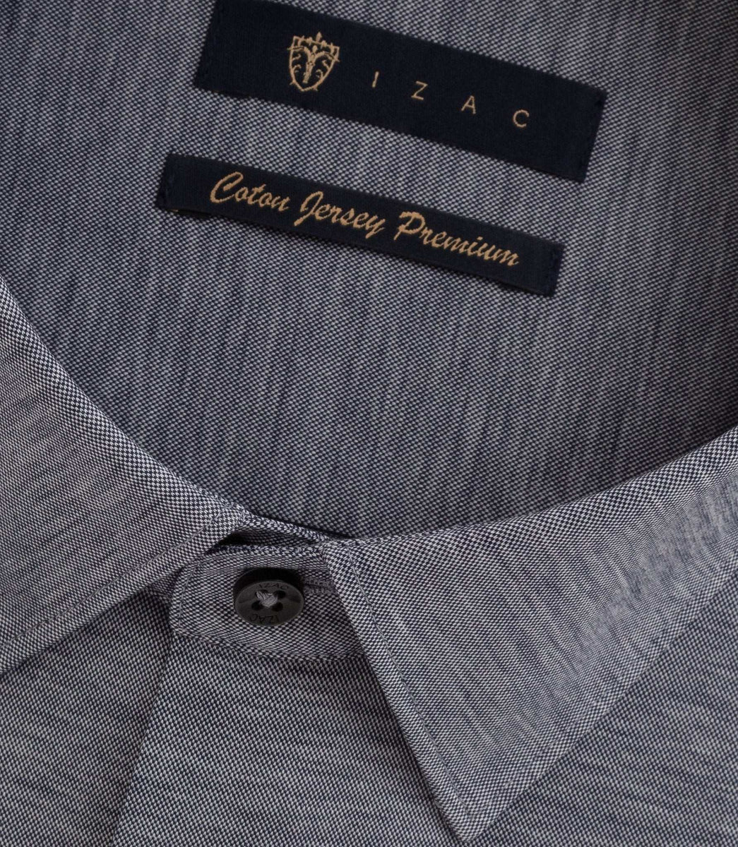 Chemise en jersey de coton anthracite chiné 