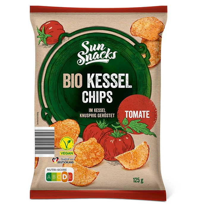 SUNSNACKS Bio-Kessel Chips 125 g, Tomate