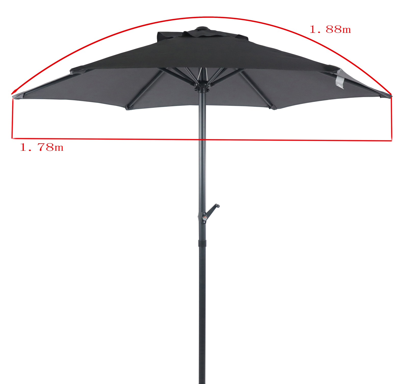 Sonnenschirm - anthrazit - Ø 178 cm